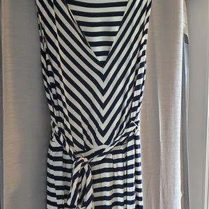 Talbots Mid length striped cotton dress